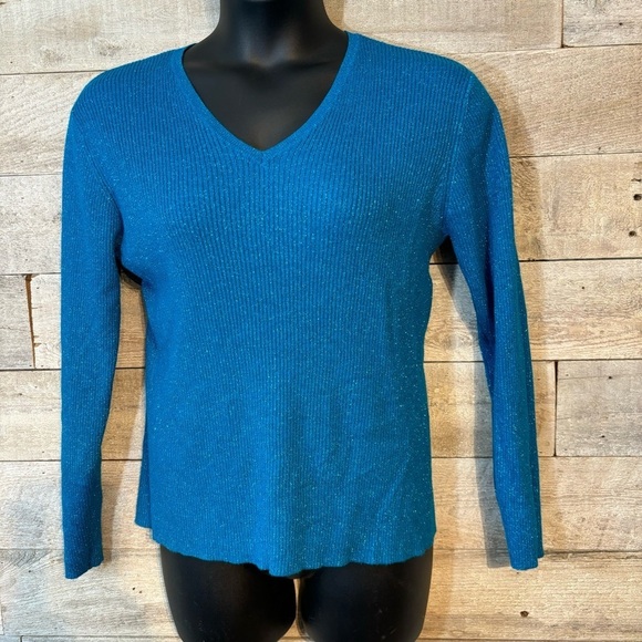 🛍️3/$30 vintage Worthington women’s metallic sweater  in size 1X - Picture 1 of 7